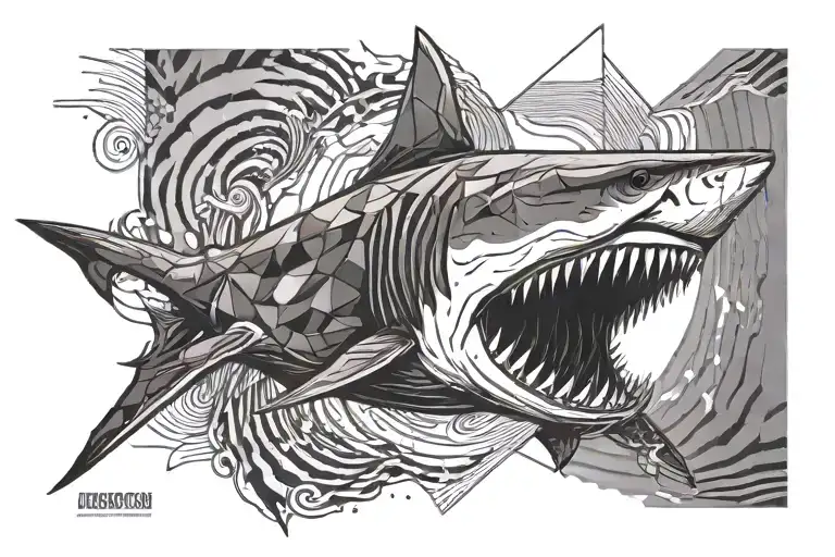 Hardcore Megalodon Shark With Waves Crashing