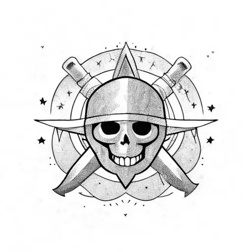 Pirate Holding A Sword Sea Under The Stars