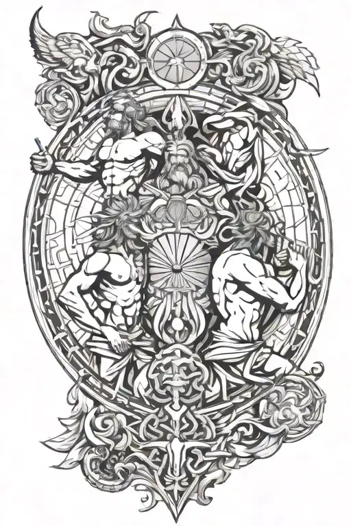 Atlas And Zeus Y Poseidon