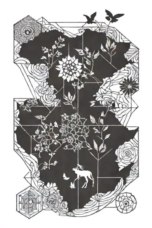 African Map With Flowers