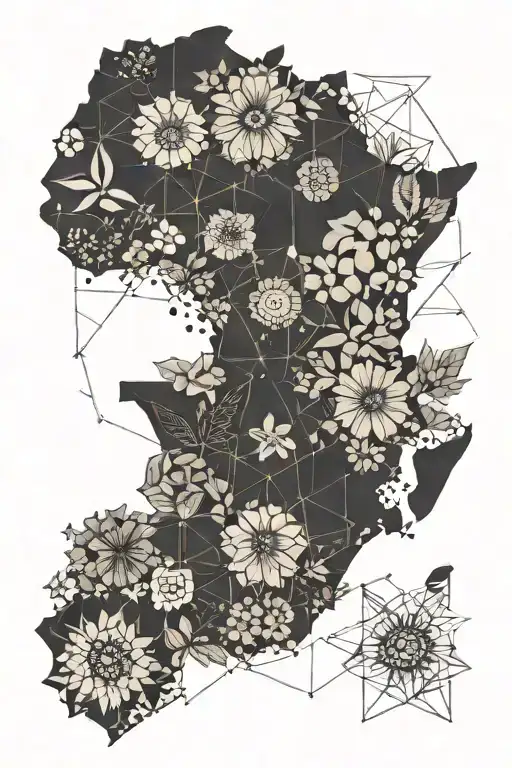 African Continent With Flowers