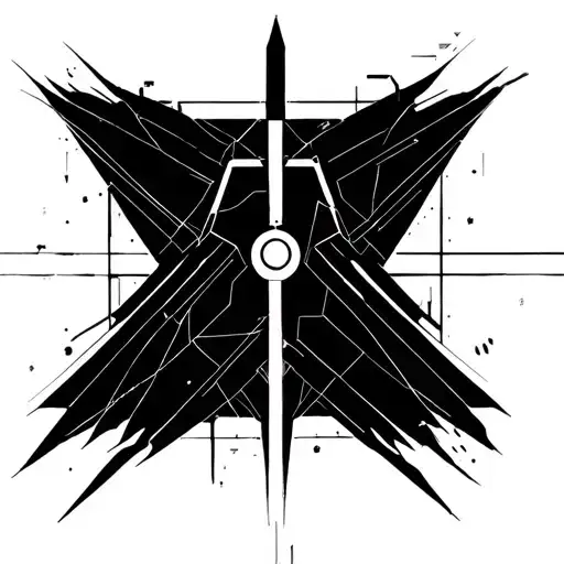 Cyberpunk Tattoo Sandevistan Simple Lines Back Spine