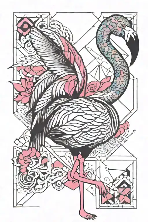 Simple Flamingo Filled With Pink Color