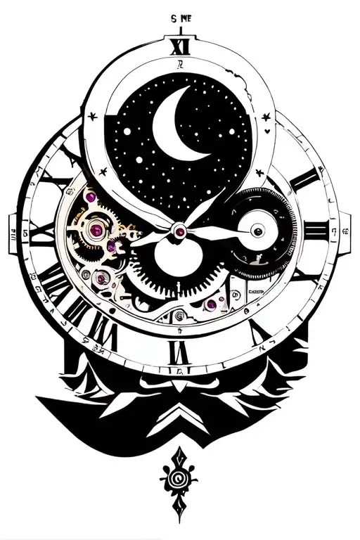 Clock Mechanism With Moon