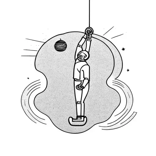 Man Reaching For The Moon With Earth As A Ball And Chain Around His Ankle