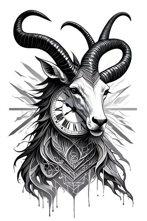 Full Mid Sleeve Capricorn With Clock Melting