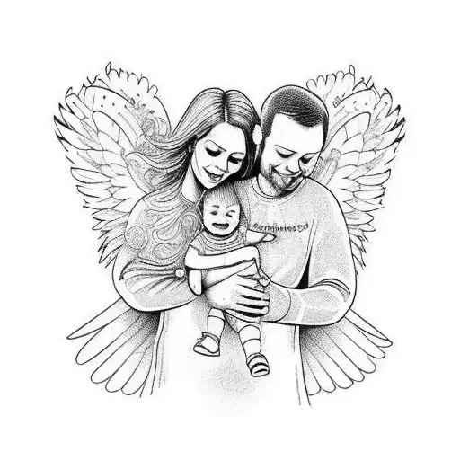 Family Of 4 With One Angel Baby