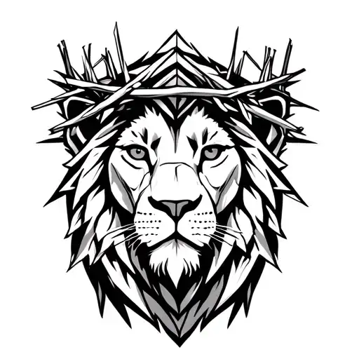 Lion Wearing A Crown Of Thorns Wrapped