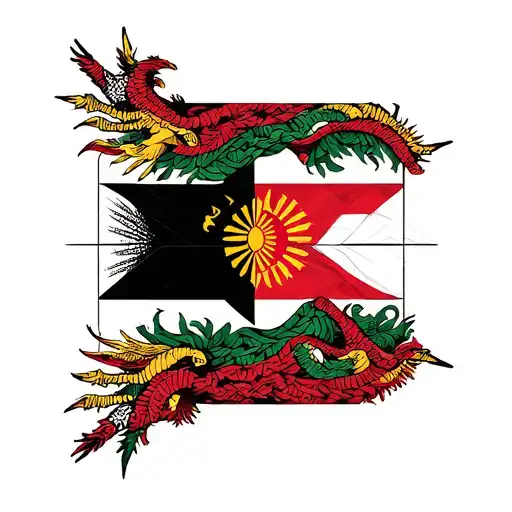 Tatoo For Brother And Sister With Macedonian Flag Inside