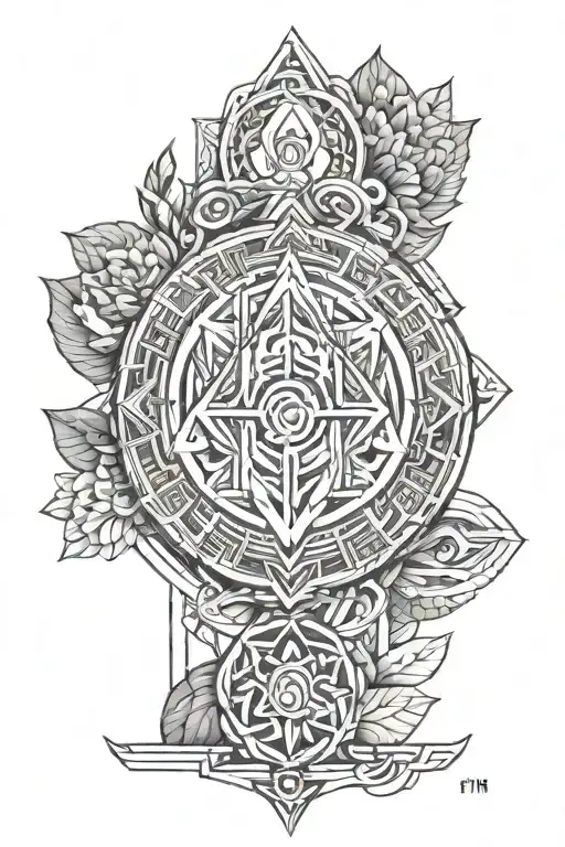 A Tattoo Combining Elements Of Buddhism With A Unalome Symbol