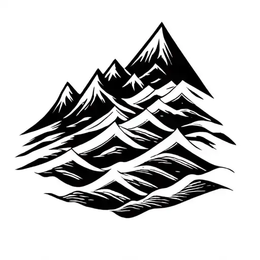 Mountain And Waves