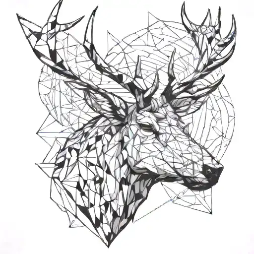 Elk Face On A Mountain