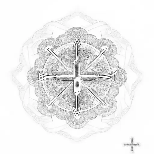 Christian Cross Within Mandala Art