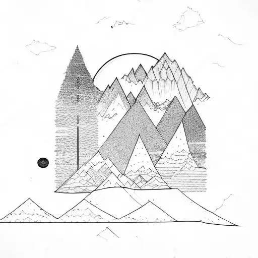 Mountain And Hiking Moon