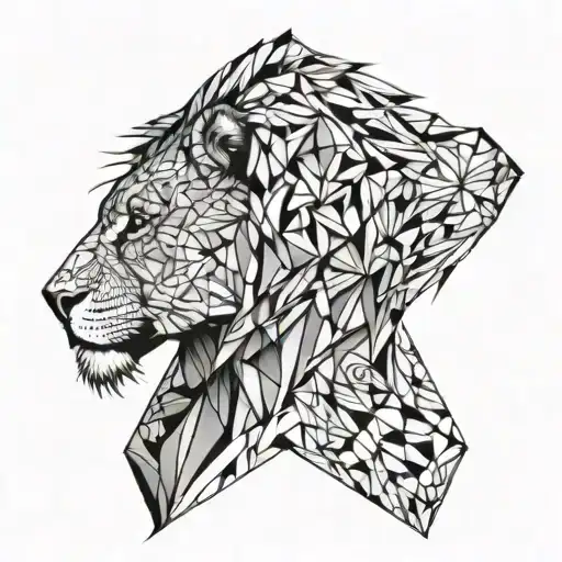 Female Lion Tattoo Design
