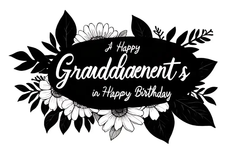 Grandparents Birthdays Written In A Circle With Flowers Inside