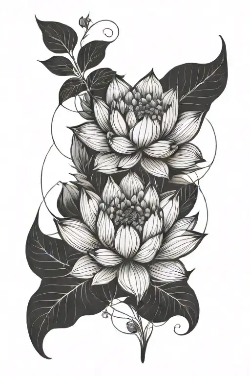 Fleur De Lotus Flower Intertwined