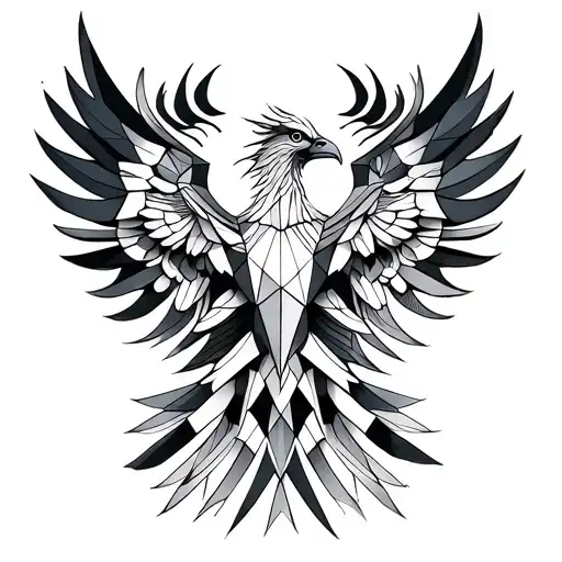 Geometric Phoenix Bird