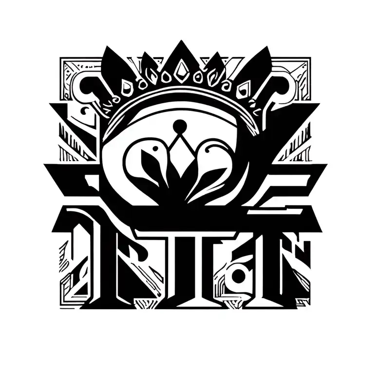 The Letters Tt With A Womens Crown Hanging