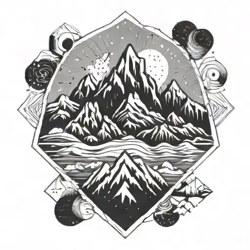 Mountain Night Sky Filled