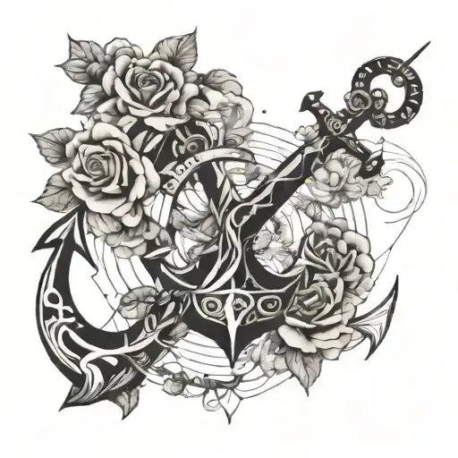 Anchor Made From Blossom And Rose