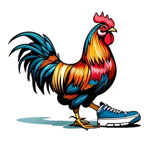 Rooster Wearing Sneakers