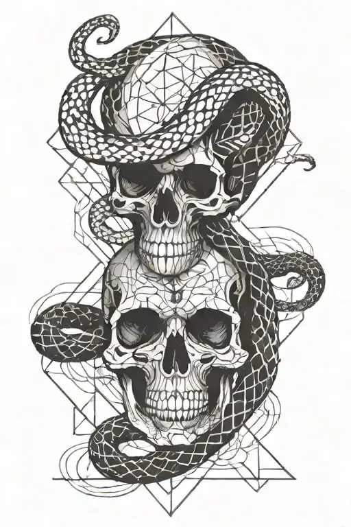 Snake & Skull With Quote