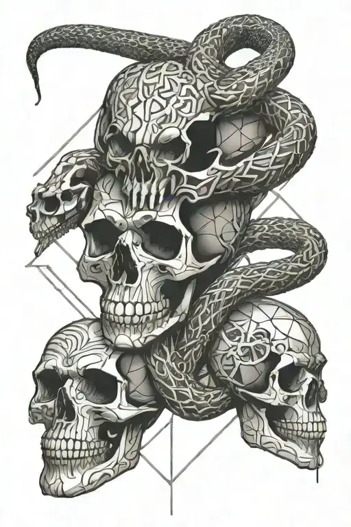 Snake & Skull And Threes
