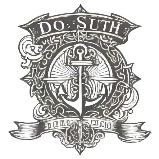 Anchor And Sea Waves With The Words Do South