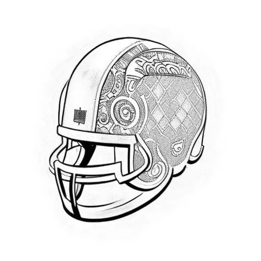 Create A Tattoo Of A Football Helmet With Ancient Greek Or Roman Patterns