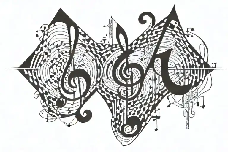 Gisha & Giana Written Inside Surrounded My Music Notes