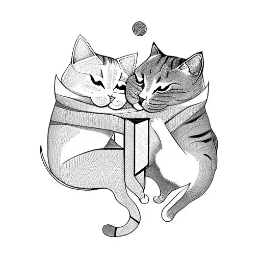 Cat Wrestling With Cat