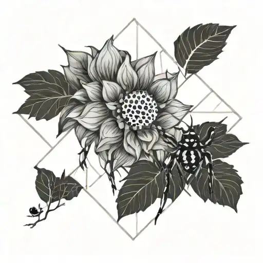 Jumping Spider Sunflower Field And Apple Tree