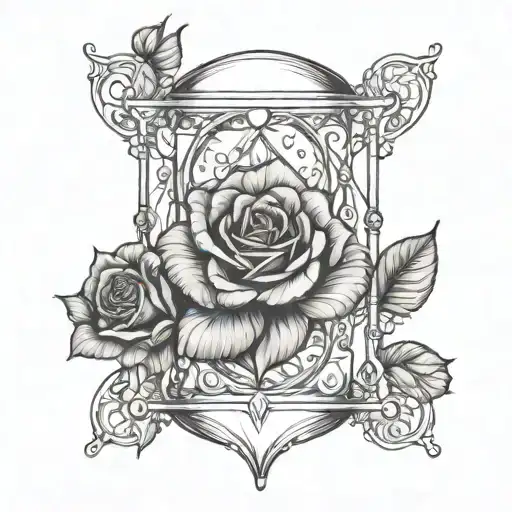 Hourglass Wrapped In A Rose