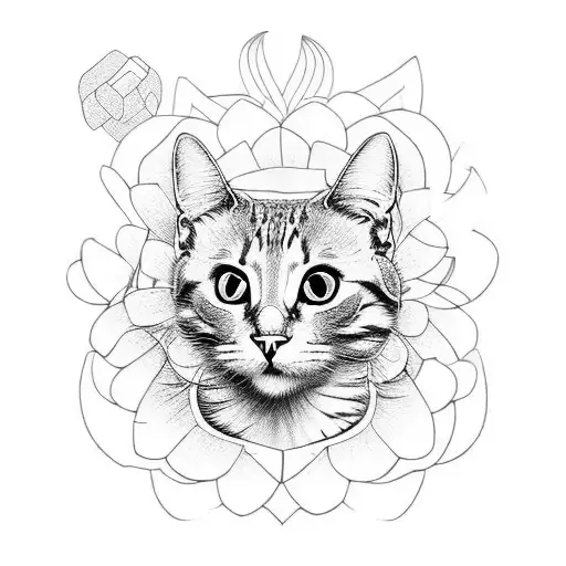 Cat In A Flower
