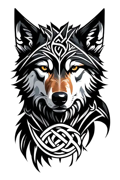 Wolf With Celtic Knot