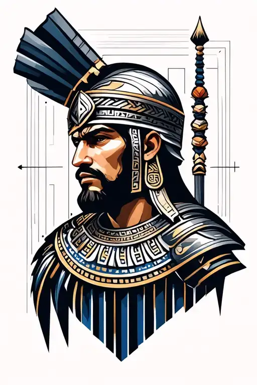 Greek Warrior With A Stoic Message Written