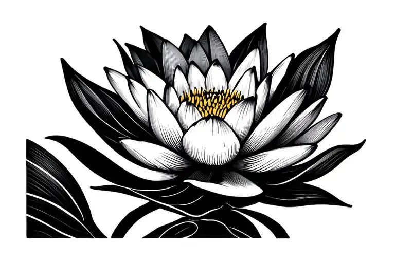 Water Lily And Daffodil