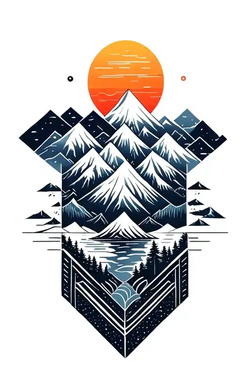 Mountains Lake Sun Nature