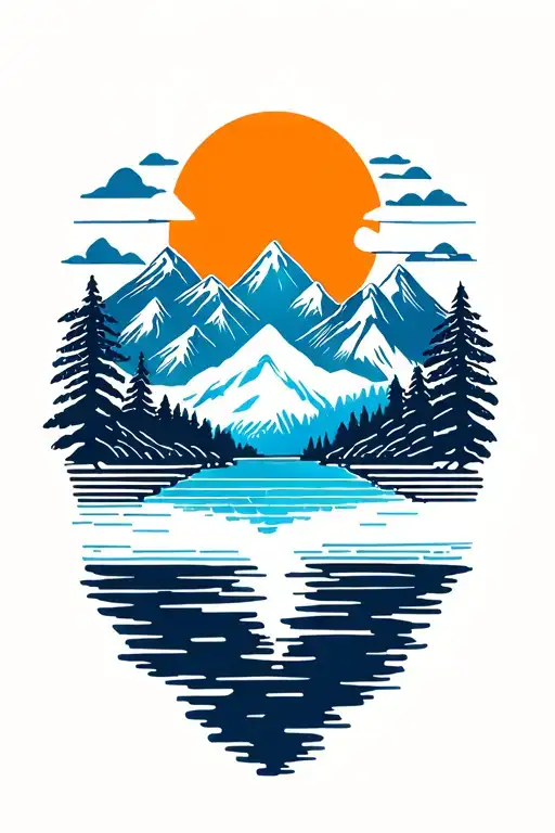 Mountains Lake Sun Nature