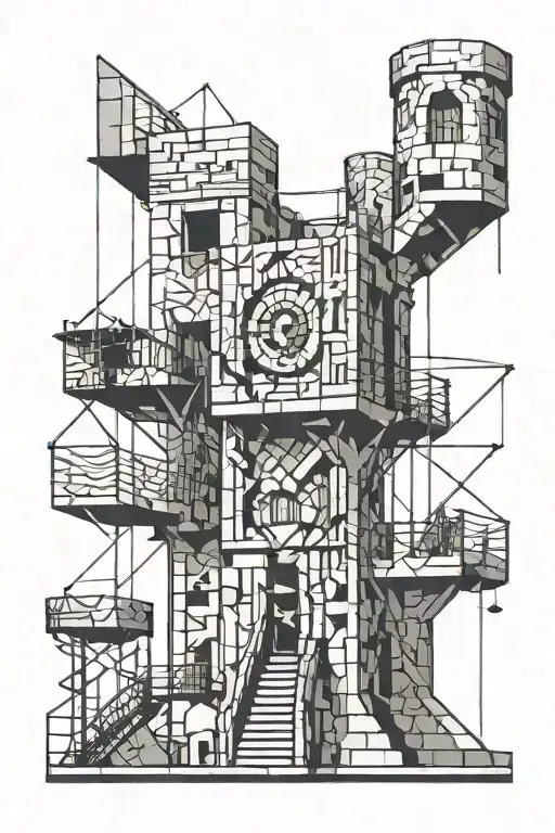 Watchtower With The Word Mizpah In A Concept Design