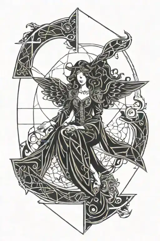 Witch Symbol Feminine Fallen Angel