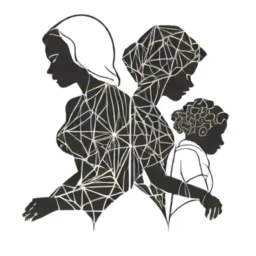 Daughter And Mother Silhouettes