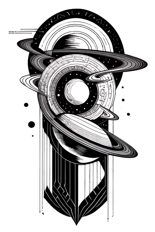 Sagitarus Saturn Moon Surrounded