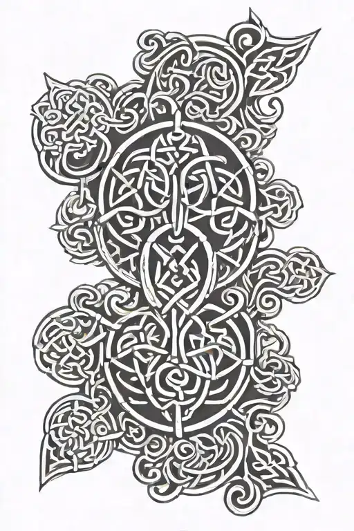 Celtic Knot With Cullen Coat Of Arms