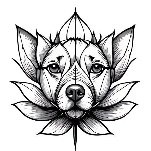 Lotus Flower With Dog Nose Center