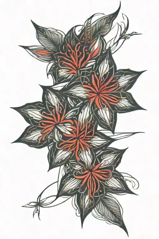 Red Spider Lily Geometric