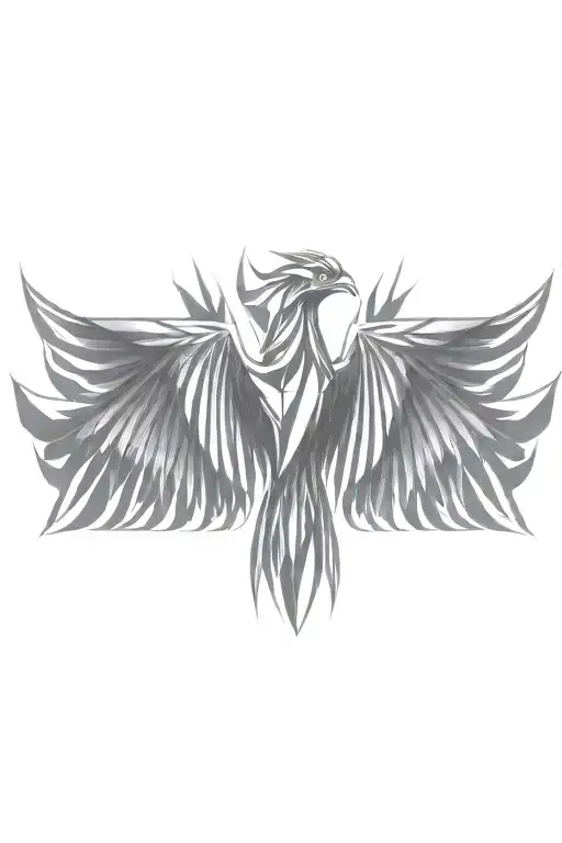 Arabic Phoenix Rising From The Ashes