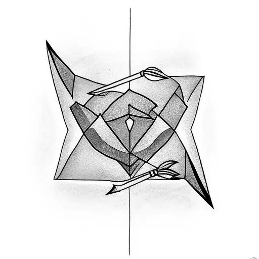 Black Armband With Arrow On Forearm Near Elbow