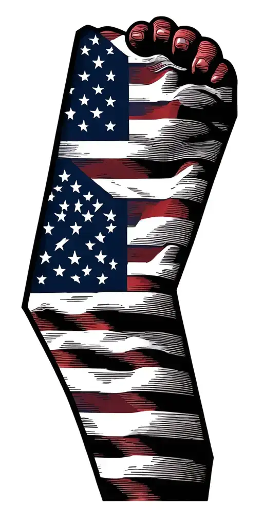 Patriotic United States Army Bright Flag Waving